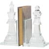 image:imageDeco 79 Crystal Chess Decorative Bookends Oversized Non Skid Bookends with Cut Crystal Designs Set of 2 Office Bookends4 W 10 H Clear