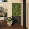 image:imageDeco 79 Faux Foliage Boxwood Hedge Topiary Tall with Realistic Leaves and Black Cement Planter Box 29 x 9 x 66 Green