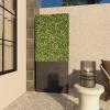 image:imageDeco 79 Faux Foliage Boxwood Hedge Topiary Tall with Realistic Leaves and Black Cement Planter Box 29 x 9 x 66 Green