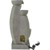 image:imageDeco 79 Fiberglass 4 Tier Fountain with LED Light 20 x 18 x 44 Gray