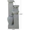 image:imageDeco 79 Fiberglass 4 Tier Fountain with LED Light 20 x 18 x 44 Light Gray