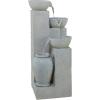 image:imageDeco 79 Fiberglass 4 Tier Fountain with LED Light 20 x 18 x 44 Light Gray
