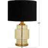 image:imageDeco 79 Glass Room Table Lamp Transparent Base Accent Lamp with Drum Shade Lamp 15 x 15 x 23 GoldBlack Shade