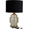 image:imageDeco 79 Glass Room Table Lamp Transparent Base Accent Lamp with Drum Shade Lamp 15 x 15 x 23 GoldBlack Shade