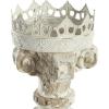 image:imageDeco 79 Glass Scroll Decorative Candle Holder Candle Stand with White Crown Set of 2 Candlestick Holder 25 16 H Beige