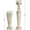 image:imageDeco 79 Glass Scroll Decorative Candle Holder Candle Stand with White Crown Set of 2 Candlestick Holder 25 16 H Beige