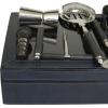 image:imageDeco 79 Leather Bar Tool Set 7 Piece with Decorative Box 9 x 11 x 3 Dark Blue