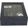 image:imageDeco 79 Leather Bar Tool Set 7 Piece with Decorative Box 9 x 11 x 3 Dark Blue