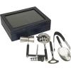image:imageDeco 79 Leather Bar Tool Set 7 Piece with Decorative Box 9 x 11 x 3 Dark Blue