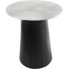 image:imageDeco 79 Marble Geometric Side End Accent Table End Table with Black Wooden Base Side Table 26 x 26 x 29 White