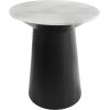 image:imageDeco 79 Marble Geometric Side End Accent Table End Table with Black Wooden Base Side Table 26 x 26 x 29 White