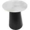 image:imageDeco 79 Marble Geometric Side End Accent Table End Table with Black Wooden Base Side Table 26 x 26 x 29 White