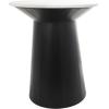 image:imageDeco 79 Marble Geometric Side End Accent Table End Table with Black Wooden Base Side Table 26 x 26 x 29 White