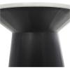 image:imageDeco 79 Marble Geometric Side End Accent Table End Table with Black Wooden Base Side Table 26 x 26 x 29 White