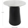 image:imageDeco 79 Marble Geometric Side End Accent Table End Table with Black Wooden Base Side Table 26 x 26 x 29 White