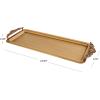 image:imageDeco 79 Metal Brushed Tray with Antique Scrolled Handles 24 x 9 x 2 Bronze