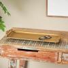 image:imageDeco 79 Metal Brushed Tray with Antique Scrolled Handles 24 x 9 x 2 Bronze