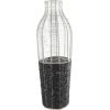 image:imageDeco 79 Metal Decorative Vase Tall Centerpiece Vase with Woven Black Rattan Base Vase for Home Decoration 8 x 8 x 24 Silver