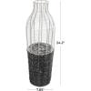image:imageDeco 79 Metal Decorative Vase Tall Centerpiece Vase with Woven Black Rattan Base Vase for Home Decoration 8 x 8 x 24 Silver
