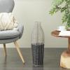 image:imageDeco 79 Metal Decorative Vase Tall Centerpiece Vase with Woven Black Rattan Base Vase for Home Decoration 8 x 8 x 24 Silver