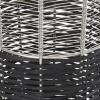 image:imageDeco 79 Metal Decorative Vase Tall Centerpiece Vase with Woven Black Rattan Base Vase for Home Decoration 8 x 8 x 24 Silver