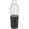 image:imageDeco 79 Metal Decorative Vase Tall Centerpiece Vase with Woven Black Rattan Base Vase for Home Decoration 8 x 8 x 24 Silver