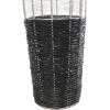 image:imageDeco 79 Metal Decorative Vase Tall Centerpiece Vase with Woven Black Rattan Base Vase for Home Decoration 8 x 8 x 24 Silver
