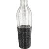 image:imageDeco 79 Metal Decorative Vase Tall Centerpiece Vase with Woven Black Rattan Base Vase for Home Decoration 8 x 8 x 24 Silver