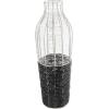 image:imageDeco 79 Metal Decorative Vase Tall Centerpiece Vase with Woven Black Rattan Base Vase for Home Decoration 8 x 8 x 24 Silver