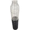 image:imageDeco 79 Metal Decorative Vase Tall Centerpiece Vase with Woven Black Rattan Base Vase for Home Decoration 9 x 9 x 36 SilverLARGE SIZE