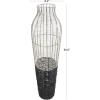 image:imageDeco 79 Metal Decorative Vase Tall Centerpiece Vase with Woven Black Rattan Base Vase for Home Decoration 9 x 9 x 36 SilverLARGE SIZE