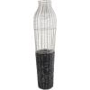 image:imageDeco 79 Metal Decorative Vase Tall Centerpiece Vase with Woven Black Rattan Base Vase for Home Decoration 9 x 9 x 36 SilverLARGE SIZE