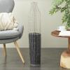 image:imageDeco 79 Metal Decorative Vase Tall Centerpiece Vase with Woven Black Rattan Base Vase for Home Decoration 9 x 9 x 36 SilverLARGE SIZE
