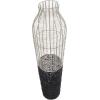 image:imageDeco 79 Metal Decorative Vase Tall Centerpiece Vase with Woven Black Rattan Base Vase for Home Decoration 9 x 9 x 36 SilverLARGE SIZE