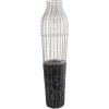 image:imageDeco 79 Metal Decorative Vase Tall Centerpiece Vase with Woven Black Rattan Base Vase for Home Decoration 9 x 9 x 36 SilverLARGE SIZE