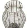 image:imageDeco 79 Metal Decorative Vase Tall Centerpiece Vase with Woven Black Rattan Base Vase for Home Decoration 9 x 9 x 36 SilverLARGE SIZE