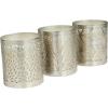 image:imageDeco 79 Metal Geometric Decorative Candle Vanilla Marshmallow Scented 13 oz 1 Wick Aromatherapy Candle with White Wax Set of 3 Wax Aromatherapy Candle 4 W 4 H Silver
