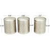 image:imageDeco 79 Metal Geometric Decorative Candle Vanilla Marshmallow Scented 13 oz 1 Wick Aromatherapy Candle with White Wax Set of 3 Wax Aromatherapy Candle 4 W 4 H Silver