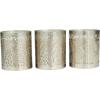 image:imageDeco 79 Metal Geometric Decorative Candle Vanilla Marshmallow Scented 13 oz 1 Wick Aromatherapy Candle with White Wax Set of 3 Wax Aromatherapy Candle 4 W 4 H Silver
