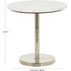 image:imageDeco 79 Metal Geometric Side End Accent Table Pedestal End Table with White Marble Tabletop Side Table 20 x 20 x 19 Silver