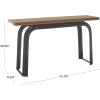 image:imageDeco 79 Metal Layered Arch Console Table with Brown Tabletop 55 x 16 x 31 Black