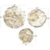 image:imageDeco 79 Metal Leaf Home Wall Decor Abstract Round Disk Wall Sculpture Set of 3 Wall Art 26 21 17 W Gold
