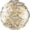 image:imageDeco 79 Metal Leaf Home Wall Decor Abstract Round Disk Wall Sculpture Set of 3 Wall Art 26 21 17 W Gold