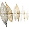 image:imageDeco 79 Metal Leaf Home Wall Decor Metallic Wall Sculpture with Silver Accents Wall Art 2 x 32 x 13 Gold