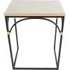 image:imageDeco 79 Metal Side End Accent Table Arched End Table with Wood Zig Zag Patterned Top and Rattan Accents Set of 2 Side Table 24 21 H Black