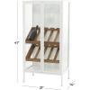 image:imageDeco 79 Metal Storage Standing Wine Rack 10 Bottle Shelving Unit with Wine Glass Holders and Wood Accents Display Shelf 21 x 14 x 41 White