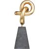image:imageDeco 79 Polystone Abstract Sculpture with Gray Pyramid Base 10 x 10 x 24 GoldGold