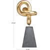 image:imageDeco 79 Polystone Abstract Sculpture with Gray Pyramid Base 10 x 10 x 24 GoldGold