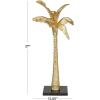 image:imageDeco 79 Polystone Palm Tree Decorative Sculpture Home Decor Statue with Black Marble Base Accent Figurine 12 x 9 x 27 GoldGold
