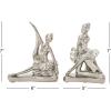 image:imageDeco 79 Porcelain Ceramic Dancer Decorative Sculpture Home Decor Statues set of 2 Accent Figurines 6 x 3 x 7 SilverSilver